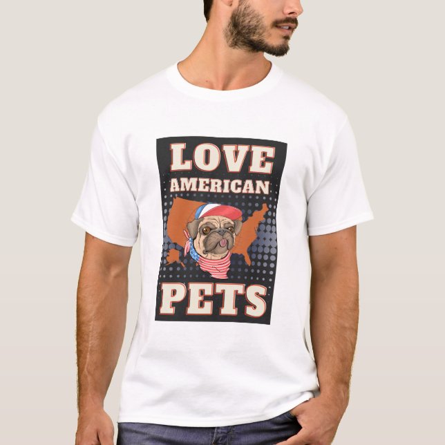 CAMISETA AMAR MASCOTAS AMERICANAS (Anverso)