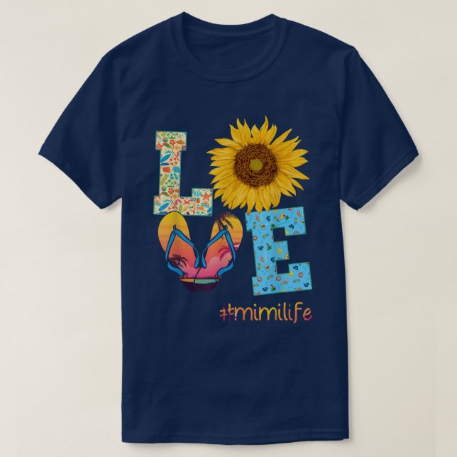 Camiseta AMAR Mimi Life Flip Flops Hippie Sunflower Summer (Diseño del anverso)