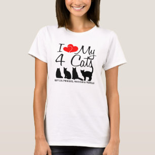 Camiseta Amar mis cuatro gatos