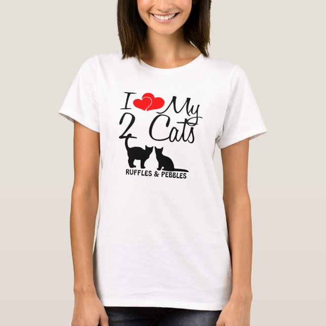 Camiseta Amar mis dos gatos (Anverso)