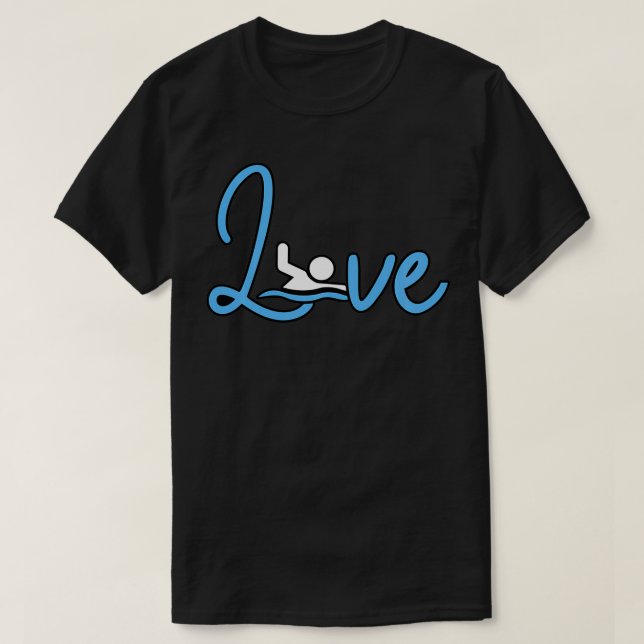 Camiseta Amar Nadar Gracioso Nadador Entrenador Hombres Muj (Diseño del anverso)