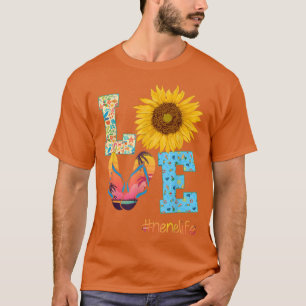 Camiseta AMAR Nene Life Flip Flops Hippie Sunflower Summer