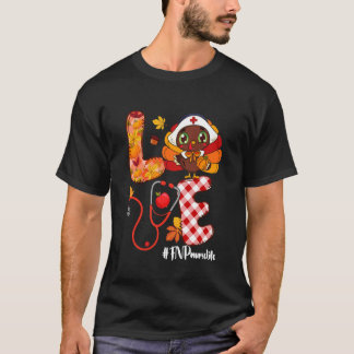 Camiseta Amar Pavo Día de Acción de Gracias FNP Enfermera V