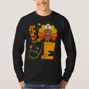Camiseta Amar Pavo Estetoscopio Enfermera Vida Día de Acció