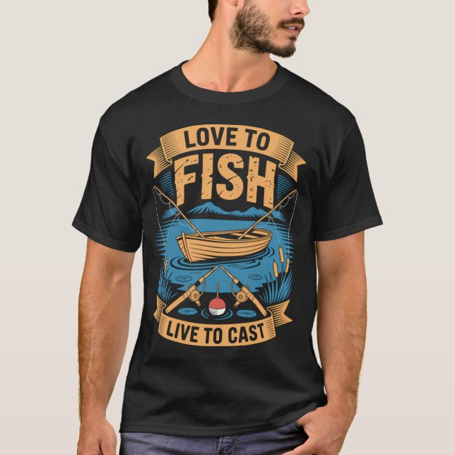 Camiseta Amar Pescar Vivir Para Lanzar (Anverso)