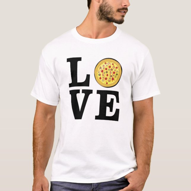 Camiseta Amar Pizza - Divertido (Anverso)