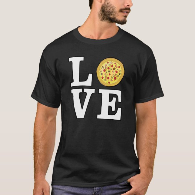 Camiseta Amar Pizza - Divertido (Anverso)