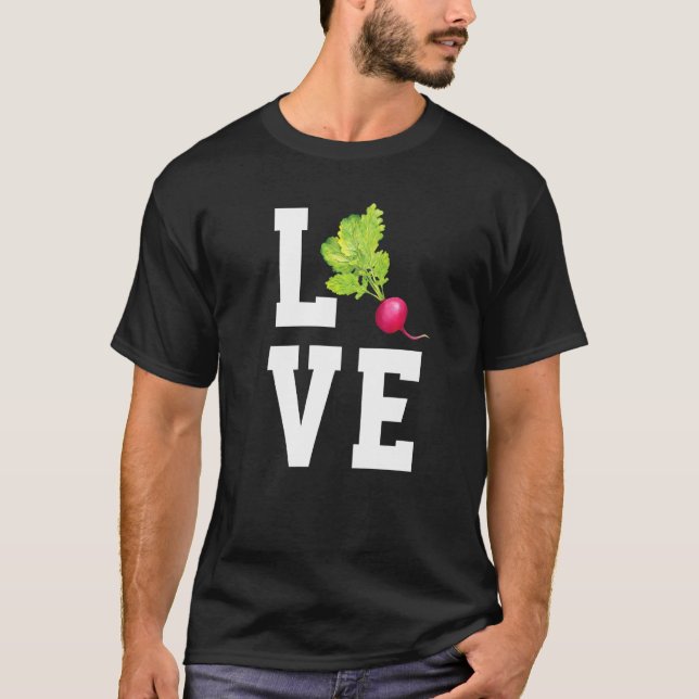 Camiseta Amar Radish Cute Vegetable Vegan Radish (Anverso)