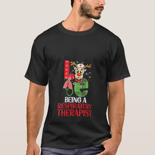 Camiseta Amar Ser Un Terapista Respiratorio Navidades RT Xm (Anverso)