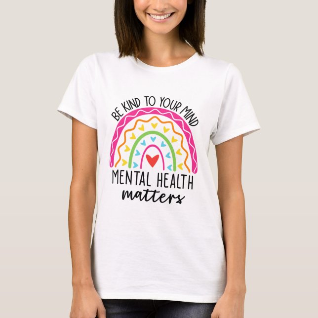 Camiseta Amar Su Mente Leopardo Arcoiris Salud Mental Pr (Anverso)