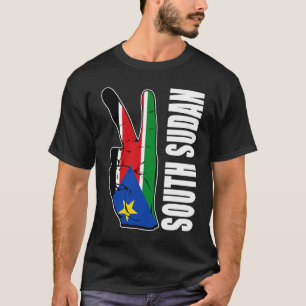 Camiseta Amar Sudán del Sur con la bandera sudanesa en un m
