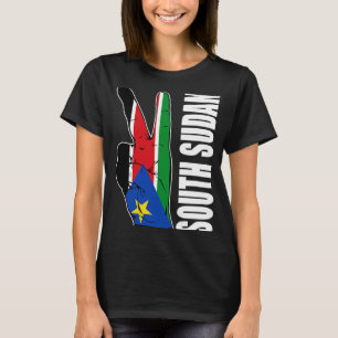 Camiseta Amar Sudán del Sur con la bandera sudanesa en un m