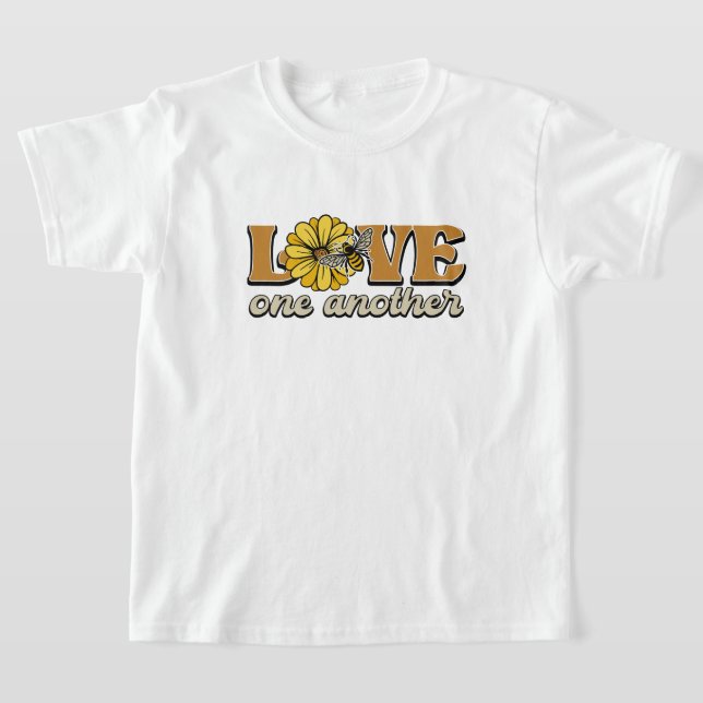 Camiseta Amar unos a otros asombrosos Bumble Bee Floral Art (Distribución)