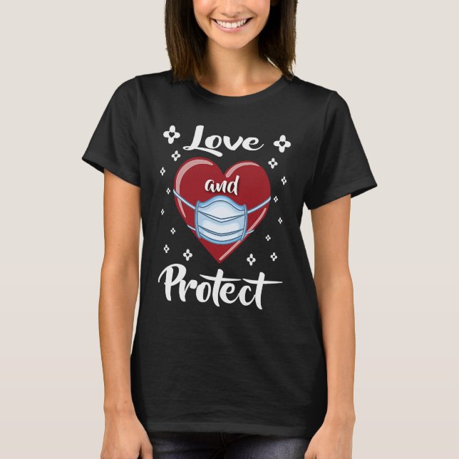 Camiseta Amar Y Proteger Al El día de San Valentín De La Má (Anverso)