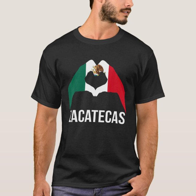 Camiseta Amar Zacatecas México Vacaciones Bandera de México (Anverso)