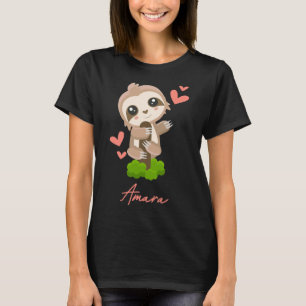 Camiseta Amara Sloth Baby Girl Corazones