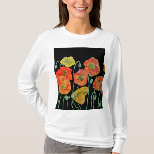 Camiseta Amaranto floral Arte de Acuarela de Flor Patrón T-