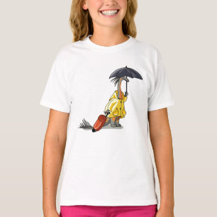 Camiseta Amargasaurus Con Paraguas Y Maleta.