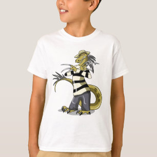 Camiseta Amargasaurus Posando Como Freddy Krueger.