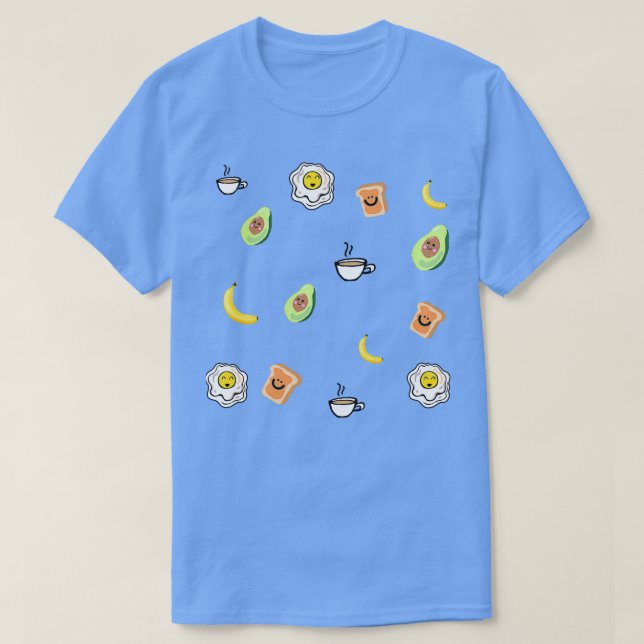Camiseta Amargo de patrón de desayuno corto (Diseño del anverso)