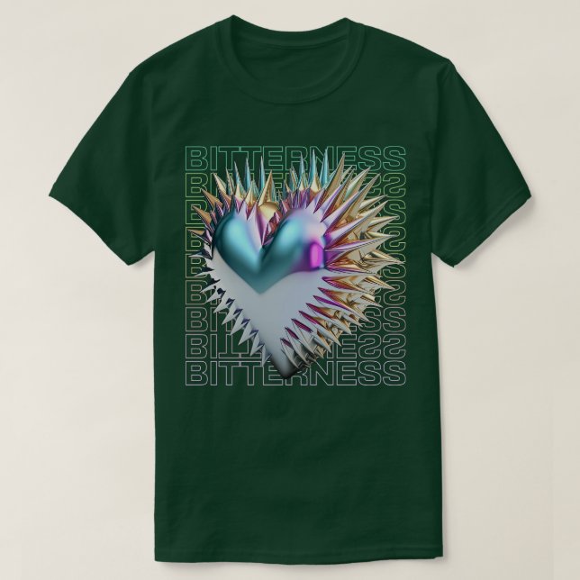 Camiseta Amargura Spikey 3D Corazón oscuro Y2K (Diseño del anverso)