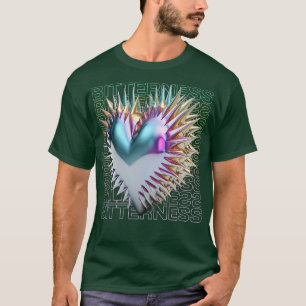 Camiseta Amargura Spikey 3D Corazón oscuro Y2K