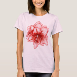 Camiseta Amarilis rosa y blanco ilustrados