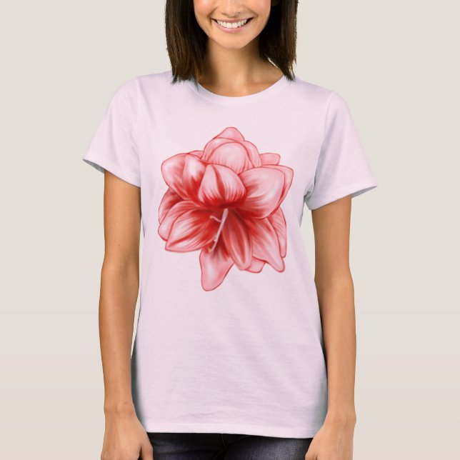 Camiseta Amarilis rosa y blanco ilustrados (Anverso)