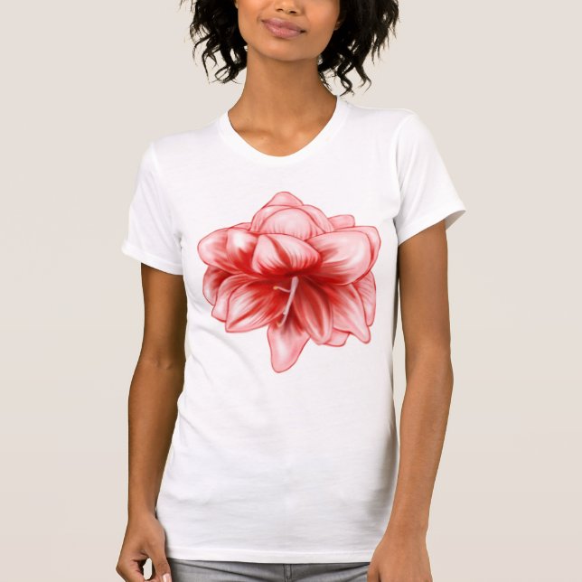 Camiseta Amarilis rosa y blanco ilustrados (Anverso)