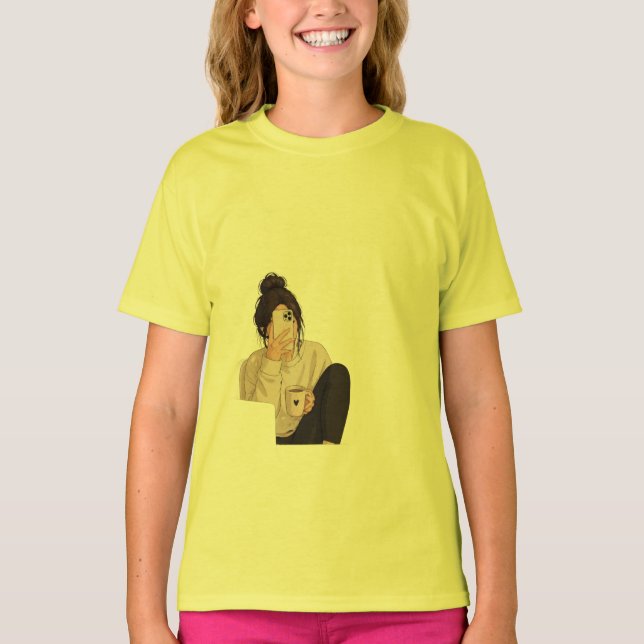 Camiseta amarilla con estampados (Anverso)