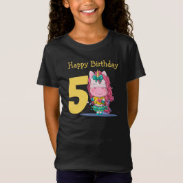 Camiseta amarilla de 5 años de Unicornio