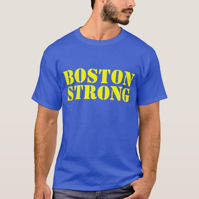Camiseta amarilla de BOSTON y azul FUERTE de la (Anverso)