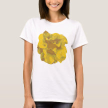 Camiseta Amarilla de Flor de Camelia Moderna