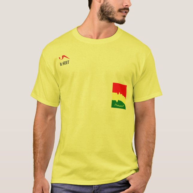 Camiseta amarilla de Jamaica Ital Rasta (Anverso)