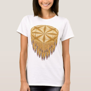 Camiseta amarilla de la franja del fractal