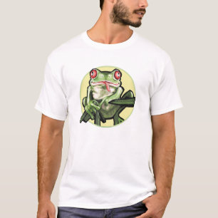Camiseta amarilla de la rana arbórea del fondo