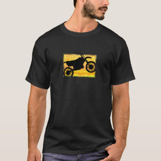 Camiseta amarilla de la silueta de la bici de la