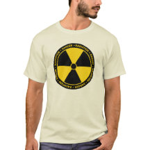 Camiseta amarilla del símbolo de la radiación