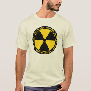 Camiseta amarilla del símbolo de la radiación