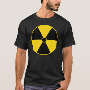 Camiseta amarilla del símbolo de la radiación
