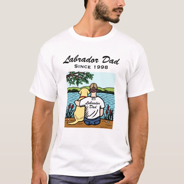 Camiseta amarilla personalizada de Labrador y del (Anverso)