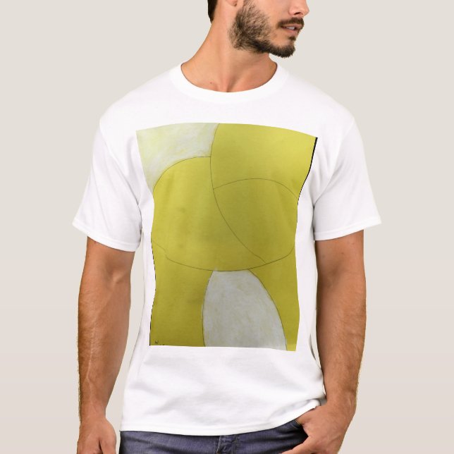 Camiseta amarilla y dorada para hombres y mujeres. (Anverso)