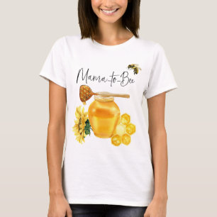 Camiseta Amarillo Acuarela Sunflower Bee Baby Shower