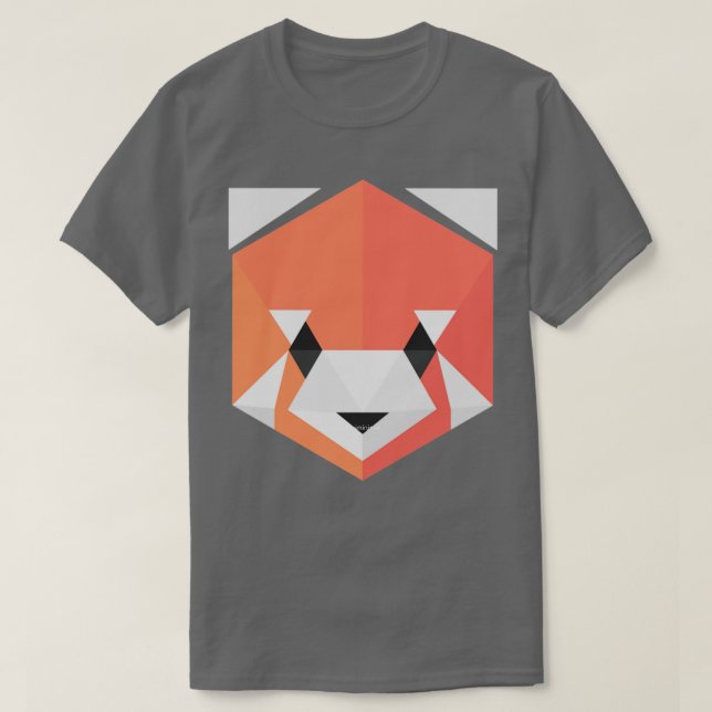 Camiseta Amarillo animado de Panda rojo (Diseño del anverso)
