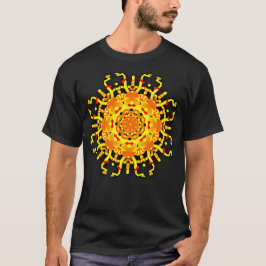 Camiseta Amarillo azteca de la mandala del estilo de la