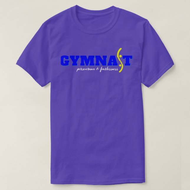 Camiseta Amarillo azul de gimnasia (Diseño del anverso)