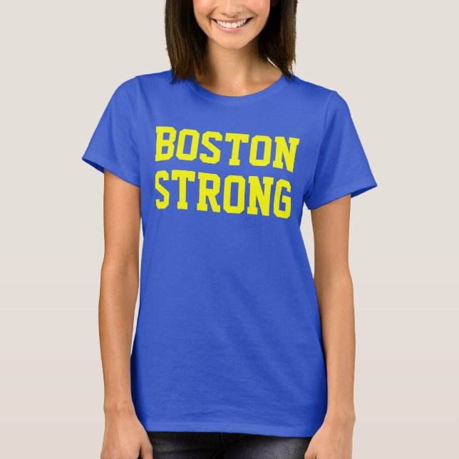 Camiseta Amarillo azul fuerte de Boston (Anverso)