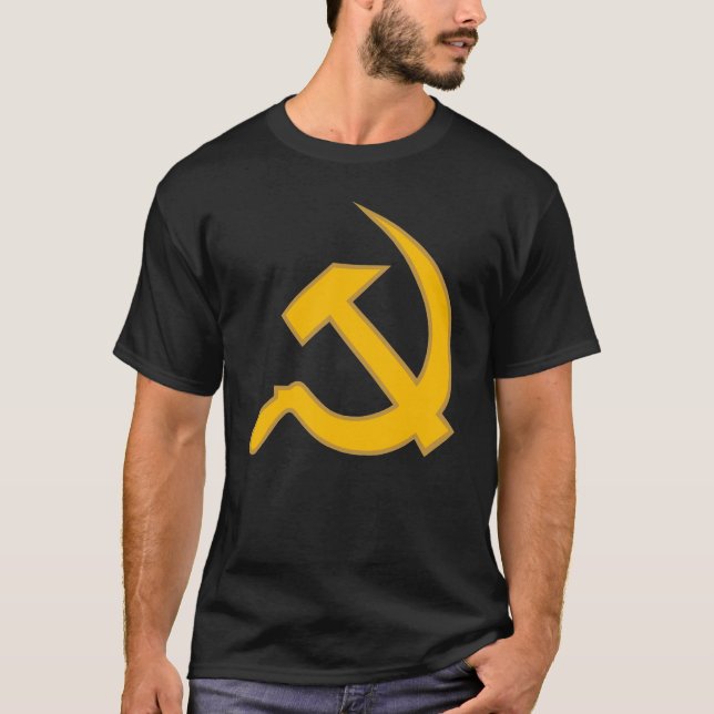 Camiseta Amarillo de DK y martillo y hoz clásicos del (Anverso)