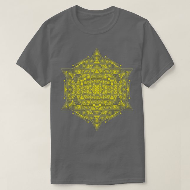 Camiseta Amarillo de Hypercubo Sagrado (Diseño del anverso)