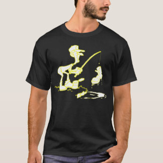 Camiseta Amarillo de la bota de la pesca